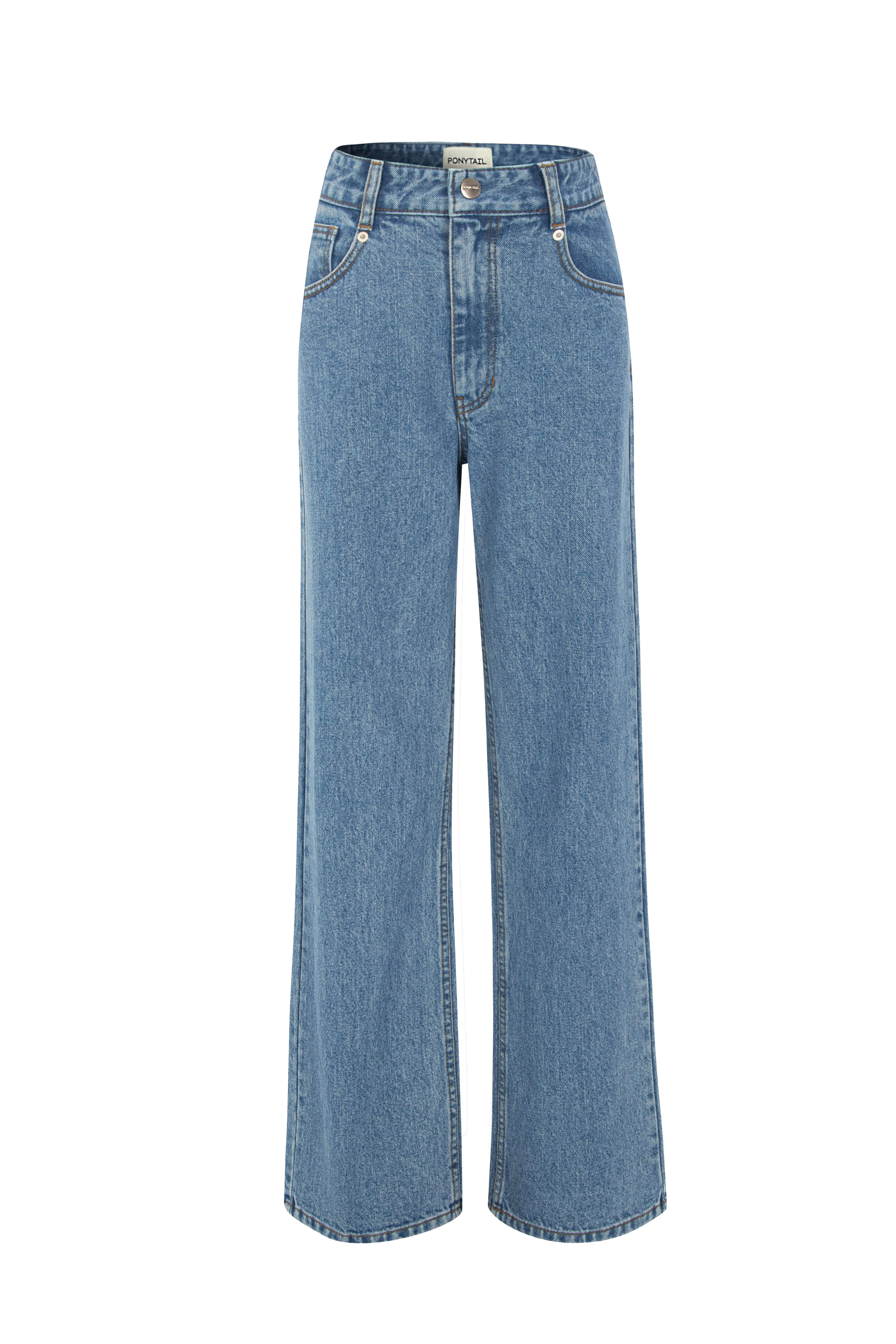 [2차 Pre-Order] BELLA Loose-fit Jeans (Medium Blue) - 포니테일