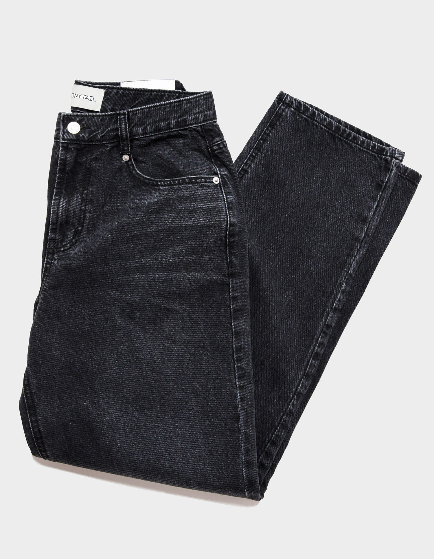 Daddy Baggy Jeans (Washed BK) - 포니테일