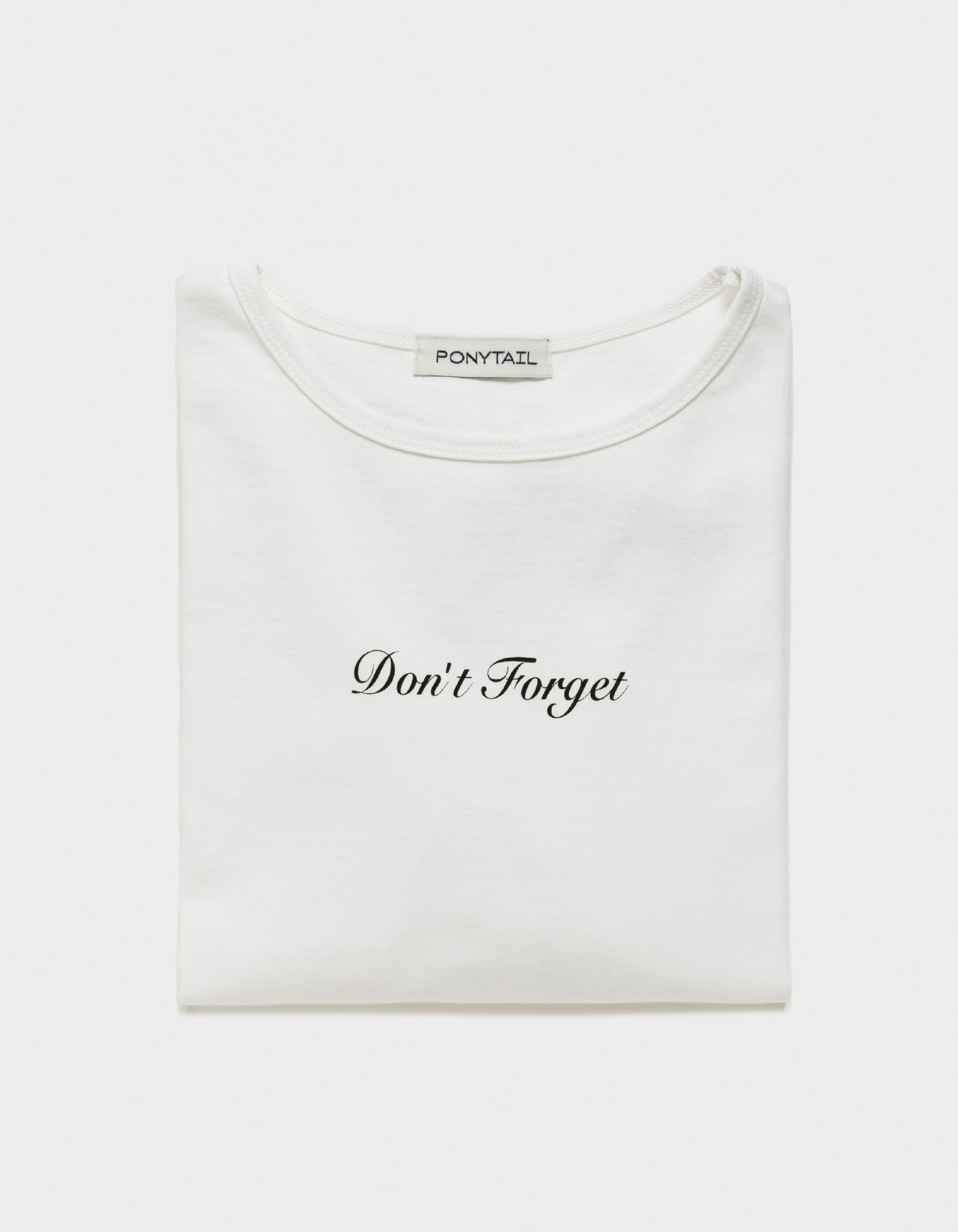 [2nd Re-Order] &#039;Don&#039;t Forget&#039; Mini Pocket T-Shirts (WHITE) - 포니테일