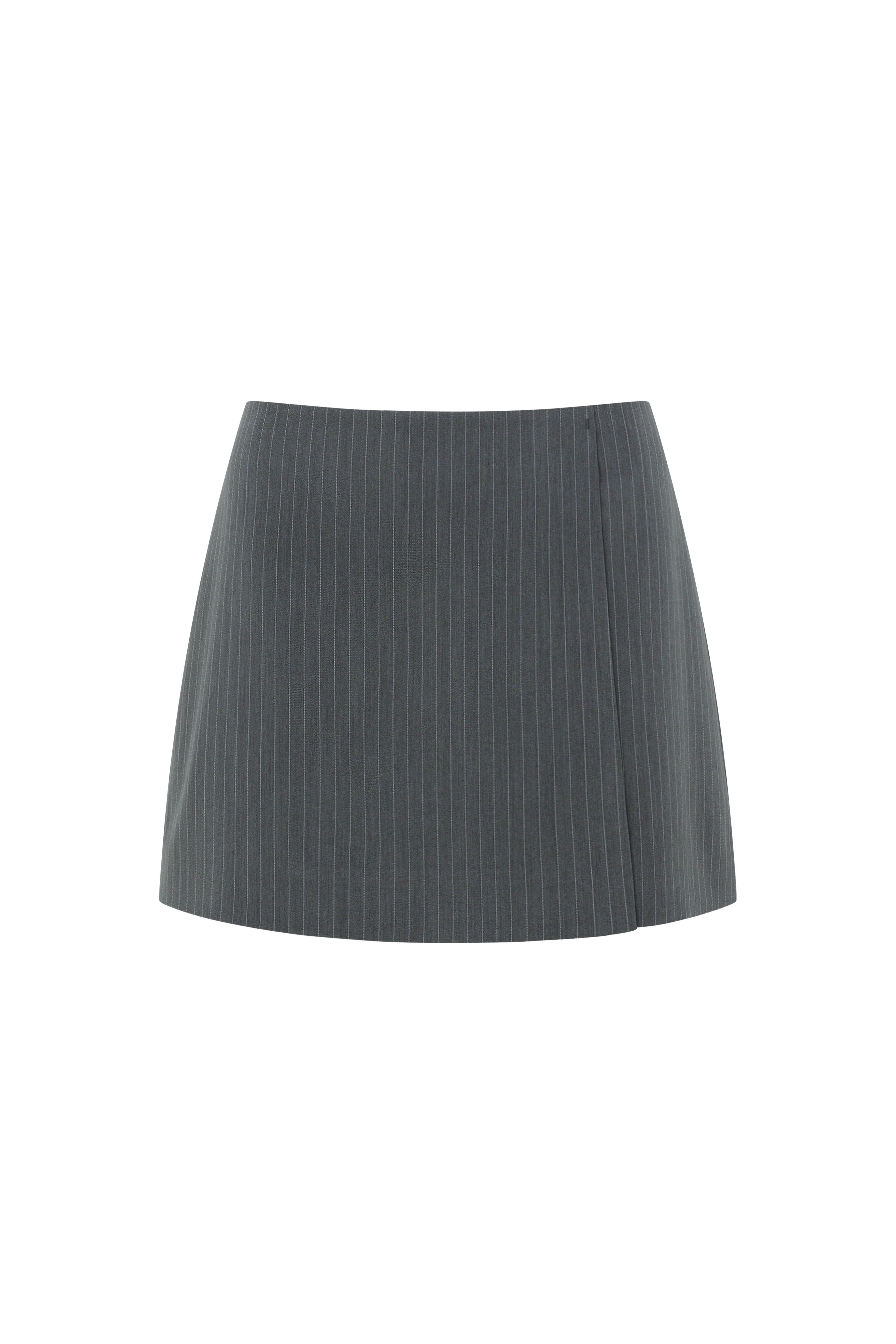 90s Classy Wrap Mini Skirt (GREY) - 포니테일