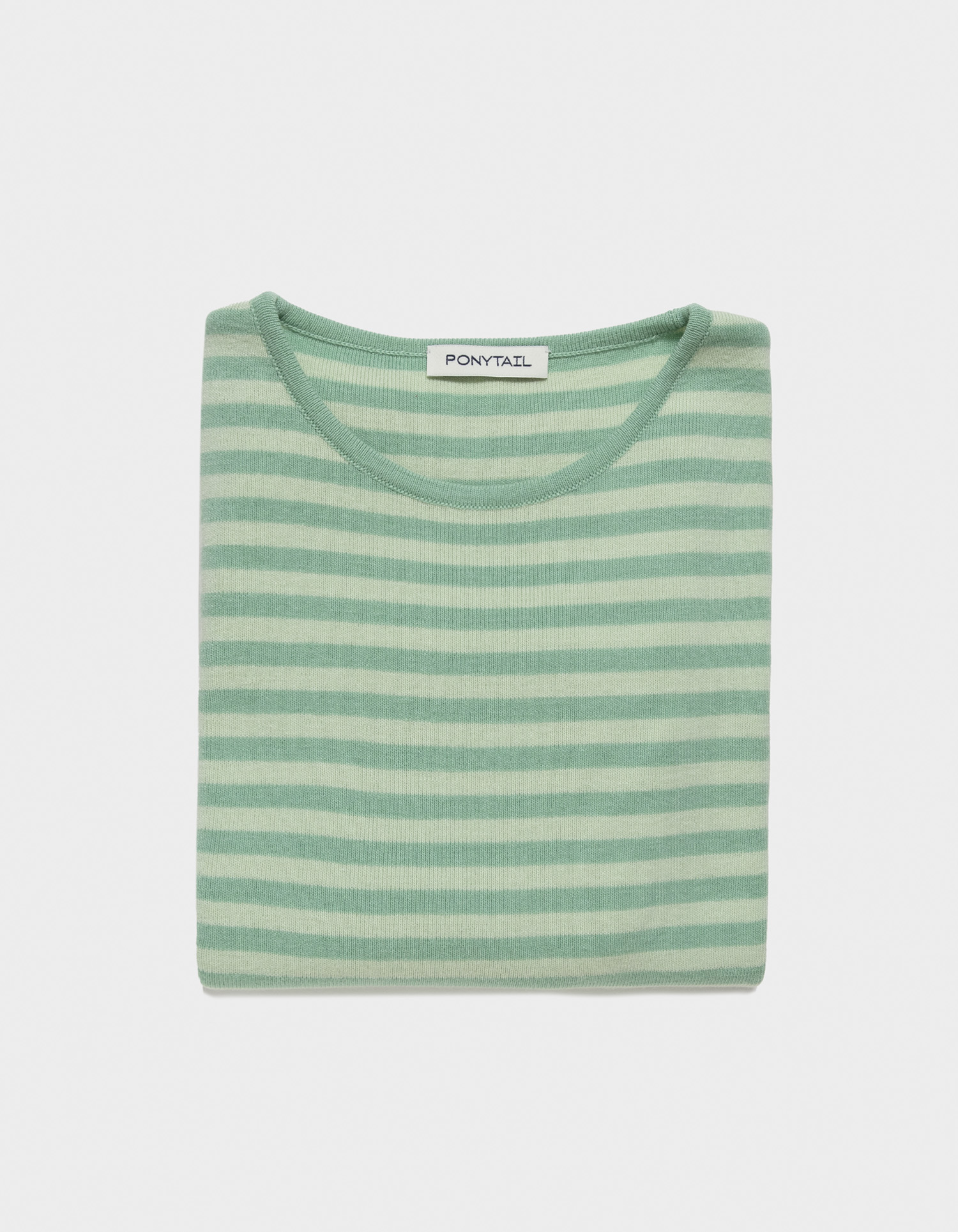 [4th Re-Order] Combi Striped Knit T-Shirts (Melon) - 포니테일