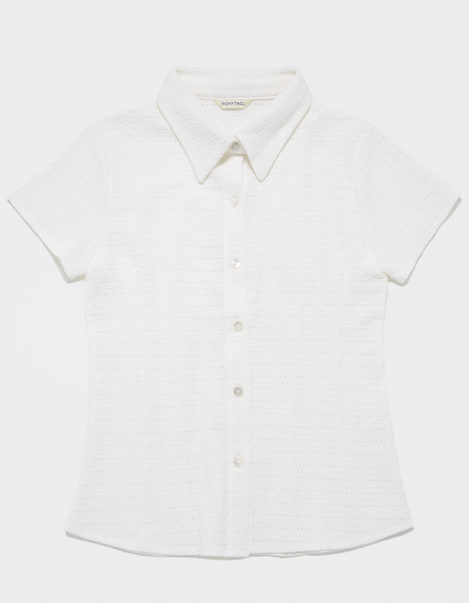 Suez Slim-fit Summer Shirts (Ice White) - 포니테일
